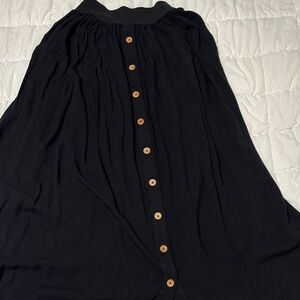 Matilda Jane Black Maxi Skirt with Button Detail